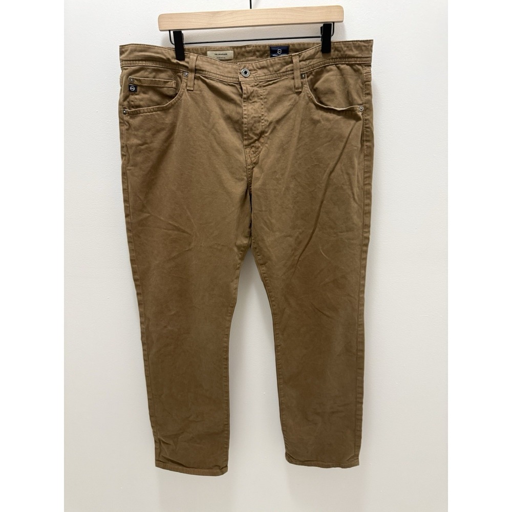 AG Adriano Goldschmied Graduate Tailored Leg Brown Pants Men's 38x31 Stretch